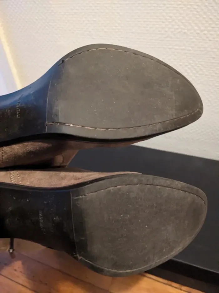 Bottes taupe cuir - photo numéro 7