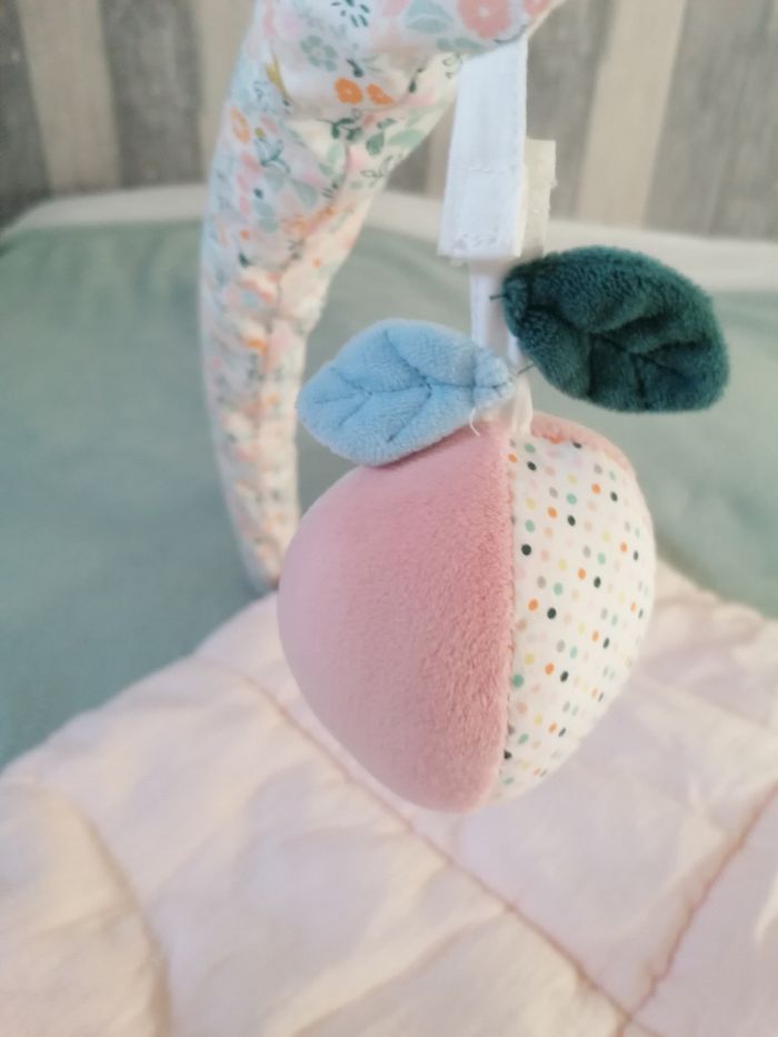 Tapis d'éveil tissus gaz coton rose vert baudet - photo numéro 6