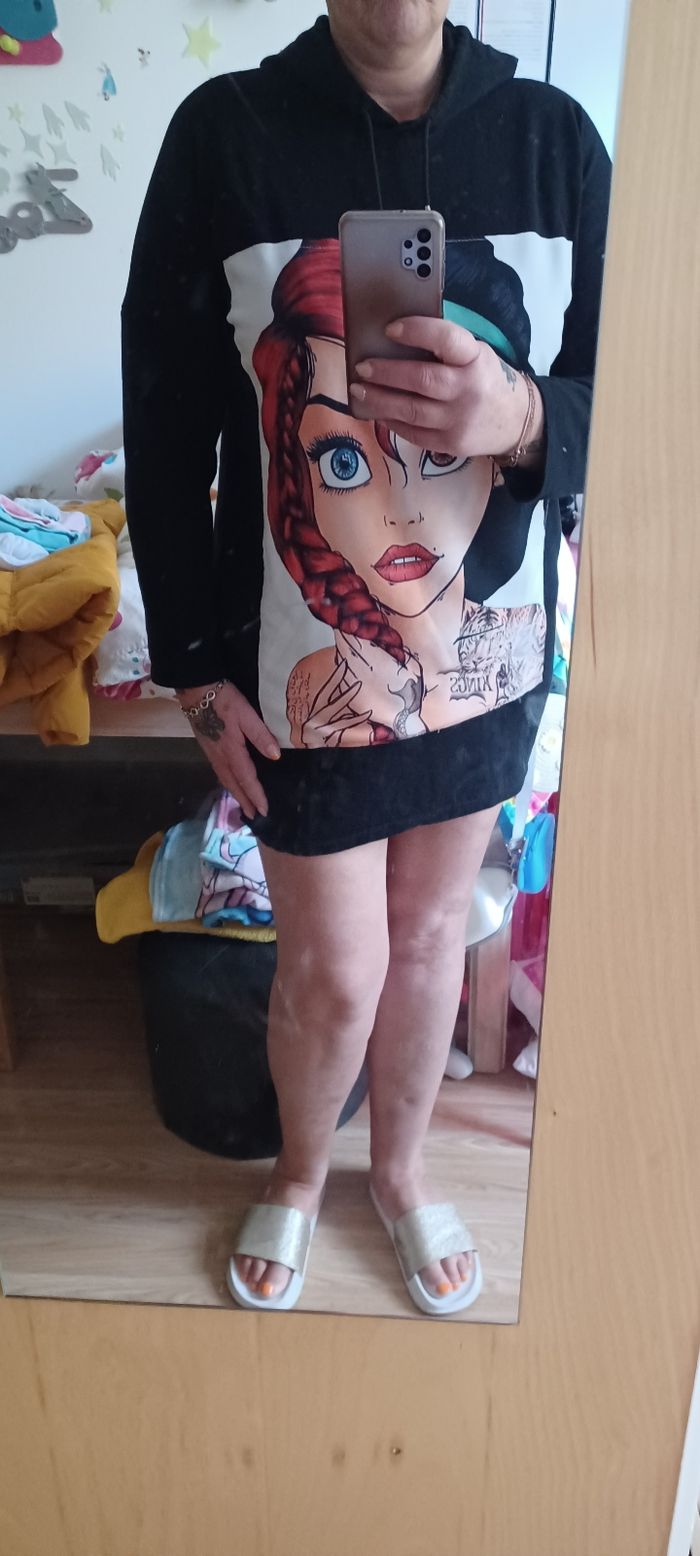 Très jolie robe sweat à capuche femme T U - photo numéro 9