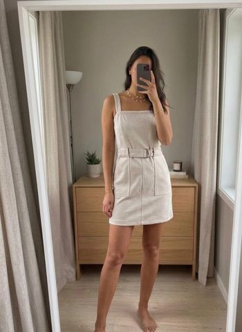 Robe en suédine Bershka beige clair 
