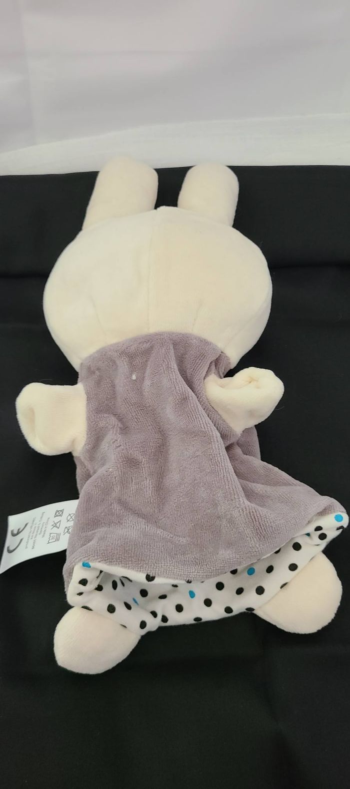 doudou miffy polaire gris pois intérieur doudou - photo numéro 4