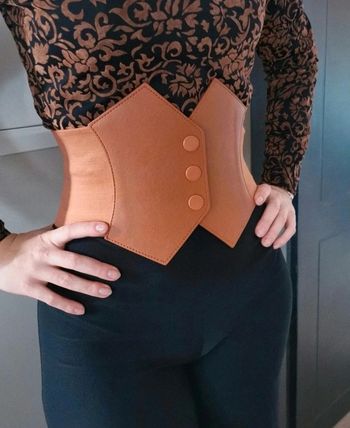 A41 ceinture gaine corset vintage rétro ajustable marron