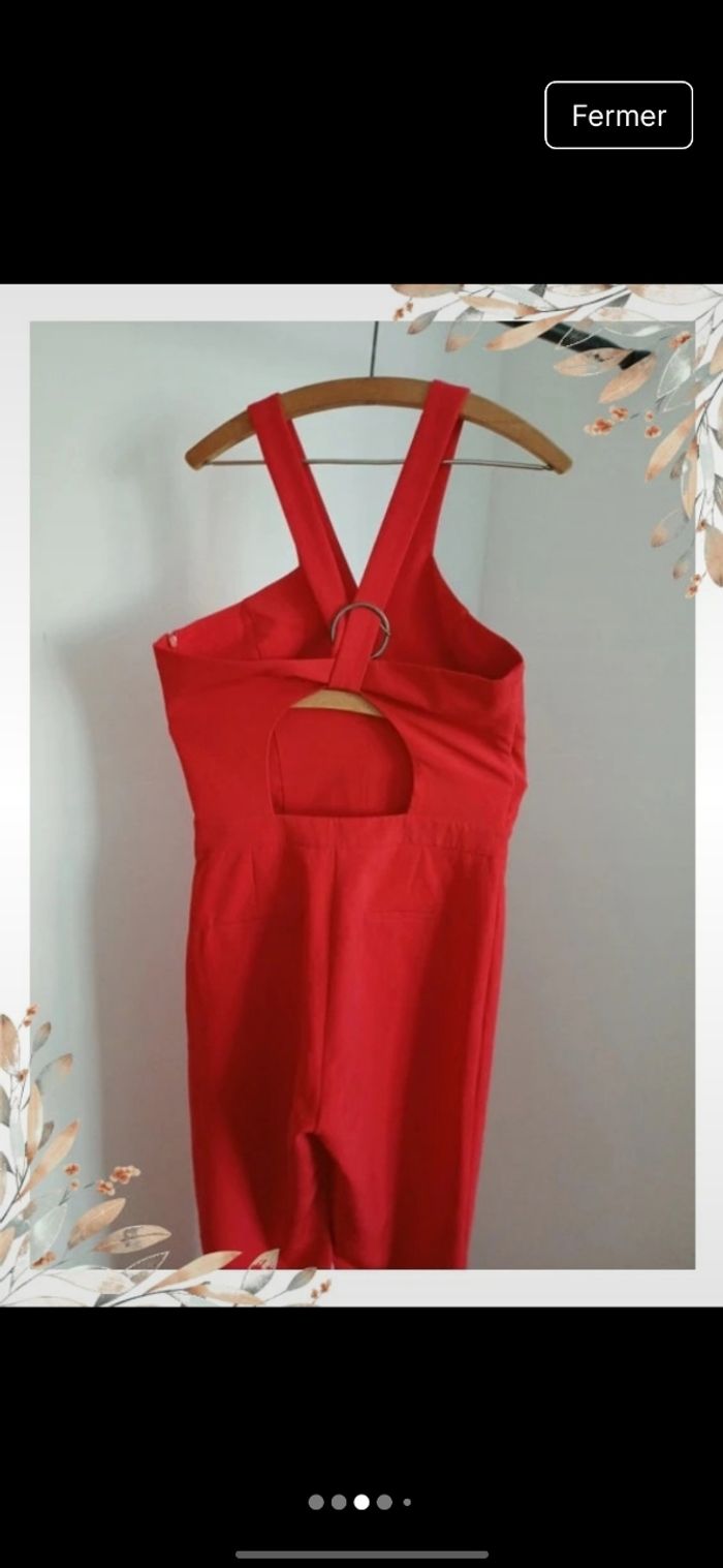 Combinaison à bretelles dos nu rouge 40 neuve - photo numéro 3