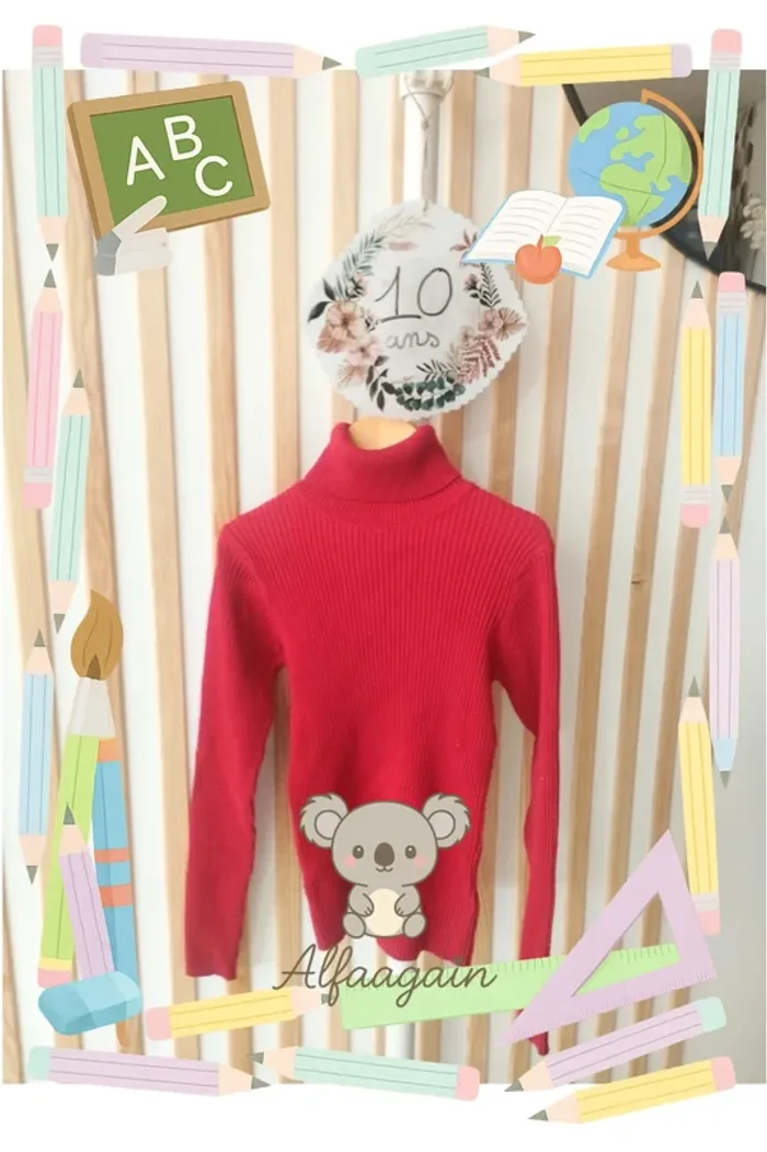Pull col roulé rouge next 10ans