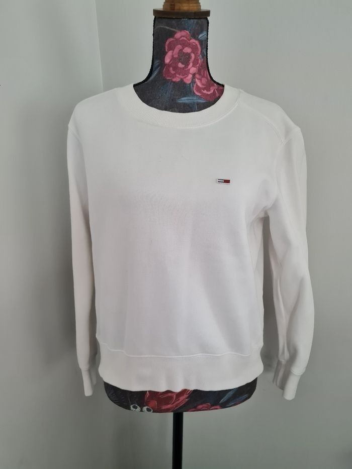 Sweat blanc tommy hilfiger