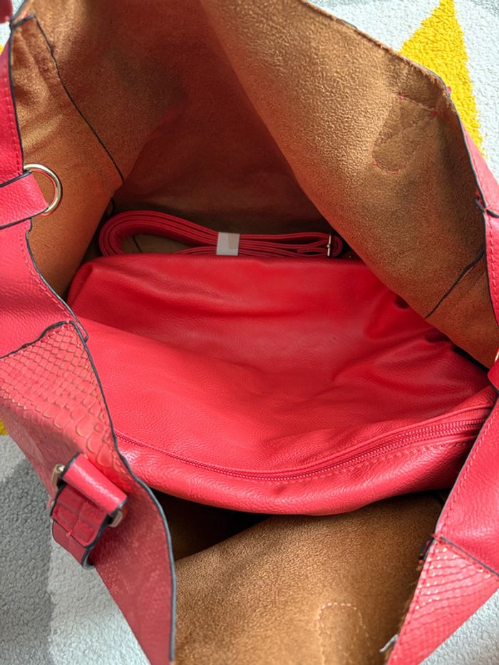 Sac fourre-tout Angela Thompson | Corail | 44 X 27 cm - photo numéro 3