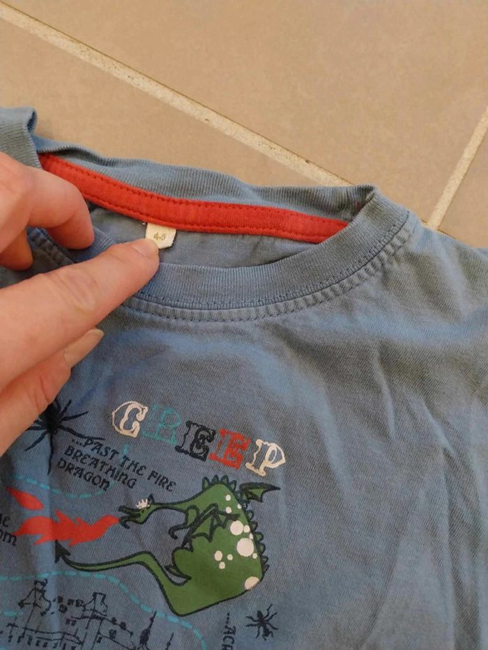 Tee shirt bleu avec dessin T4A - photo numéro 3