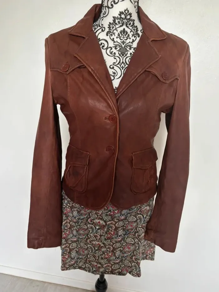 Veste en cuir femme 38