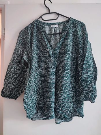 Blouse moucheté vert