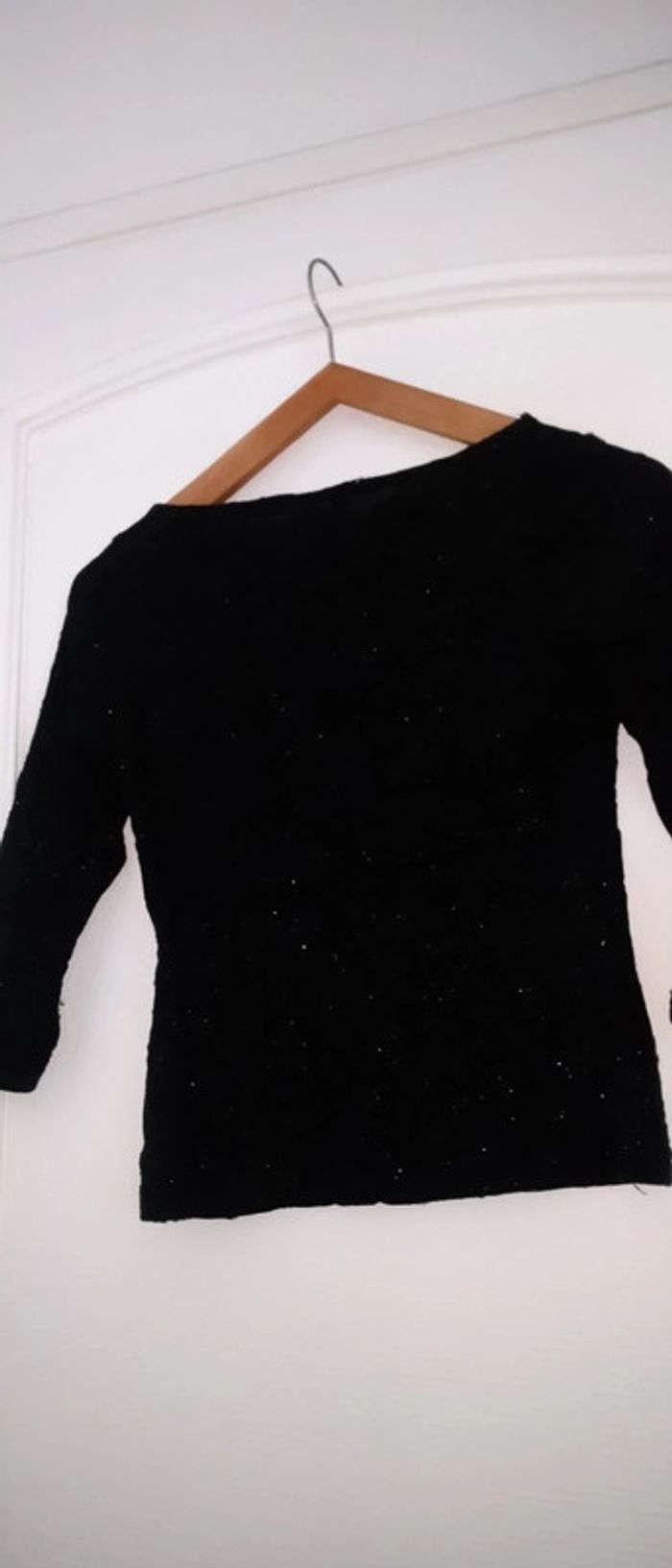 Haut noir avec broderies scintillantes vintage femme 36 pimkie - photo numéro 5