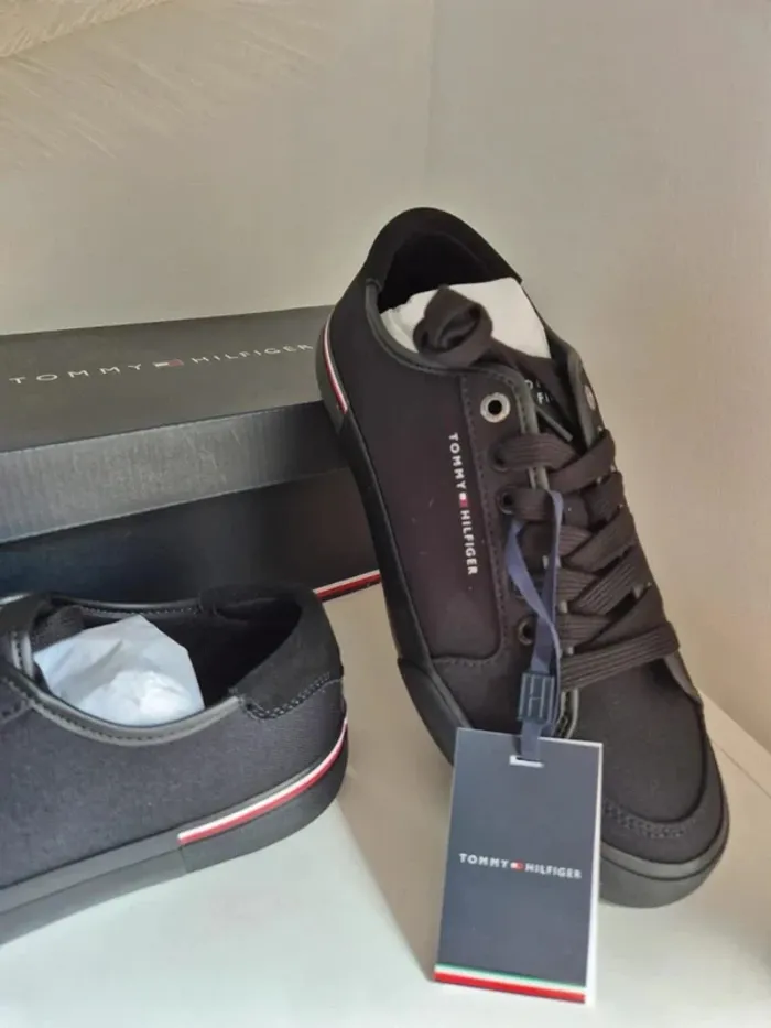 Tommy Hilfiger Baskets Vulcanisées Homme mixte Taille 40 Core Corporate Canvas Basses, Noir - photo numéro 2