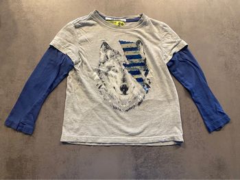 T-shirt manches longues « loup » Desigual taille 5/6 ans