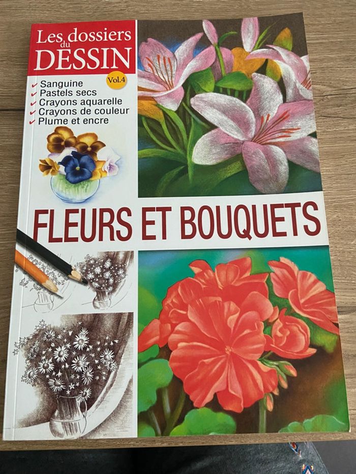 Livre les dossiers du dessin fleurs et bouquets