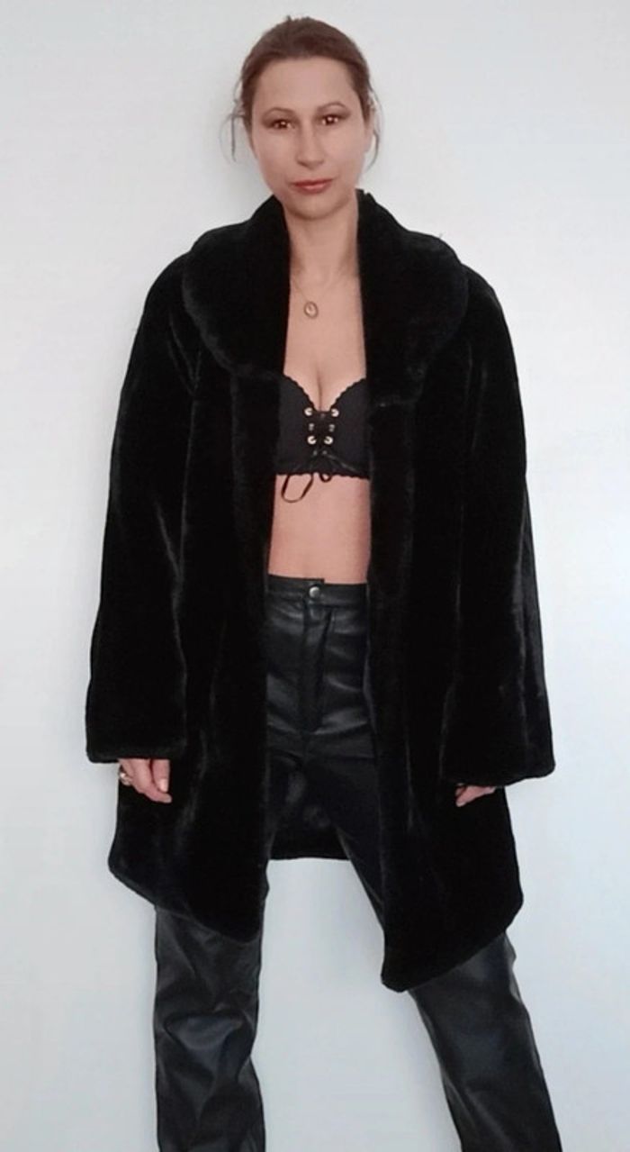 Superbe manteau fourrure noire vintage - photo numéro 14