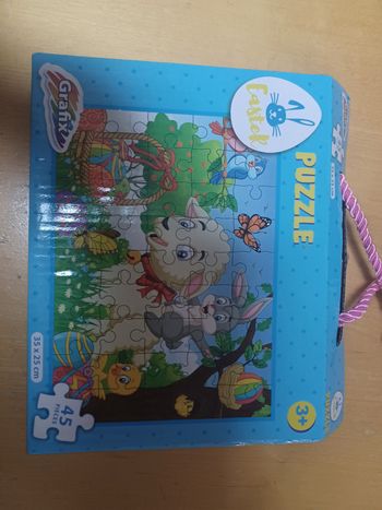 Puzzle lapin mouton œufs de pâques