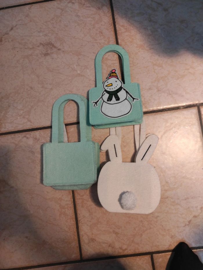 Lot de 3 petites paniers en feutrine pâques, Noël - photo numéro 2