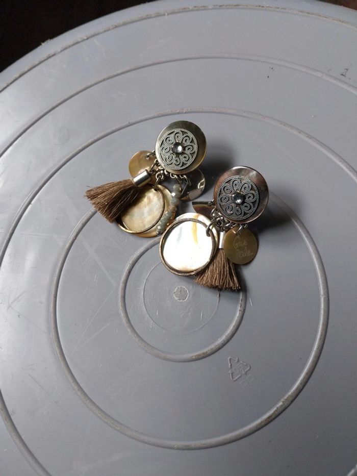Boucles d'oreilles Gris Perle