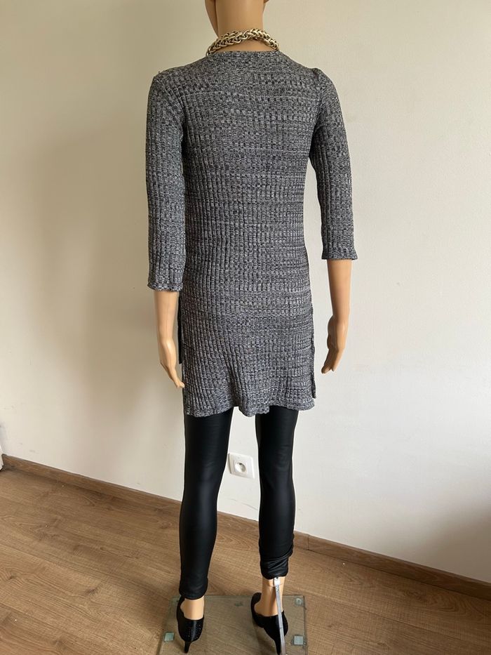 Pull gris et noir avec manches 3/4 Kiabi taille M TBE - photo numéro 6