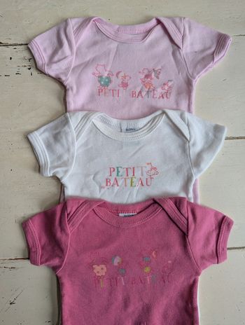 Lot de 3 bodies Petit Bateau 3 mois