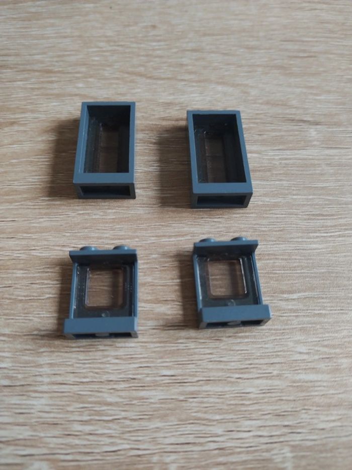 Lego 4855 lot 4 fenêtres train gris foncé - photo numéro 5