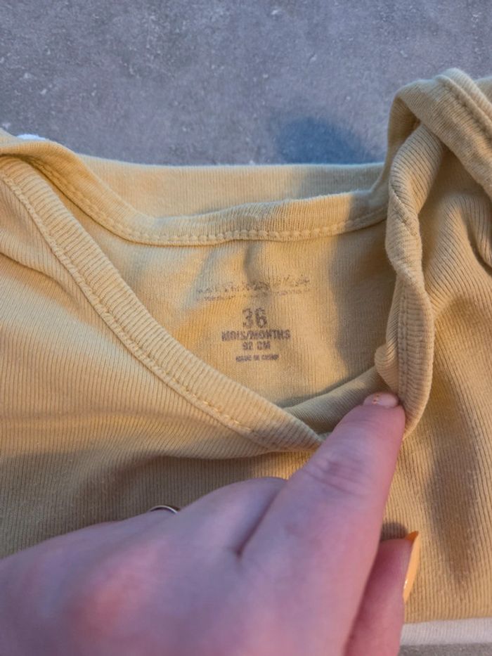 Lot 6 bodies bébé garçon manches courtes été blanc jaune motifs T36mois TBE orchestra - photo numéro 3