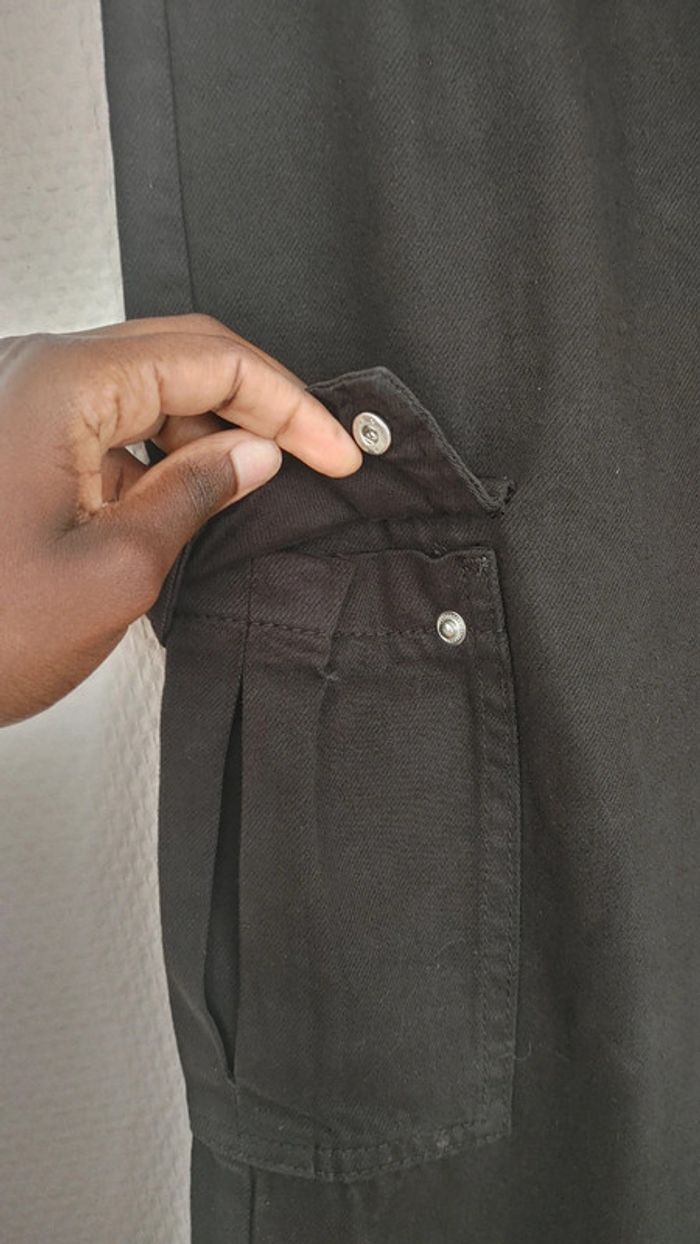 Pantalon cargo taille haute noir jean - photo numéro 8