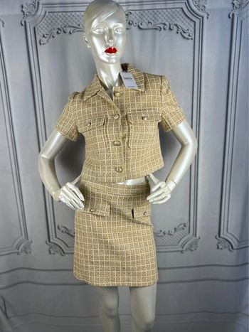 Ensemble Tailleur Jupe Audélie beige 34/XS Neuf