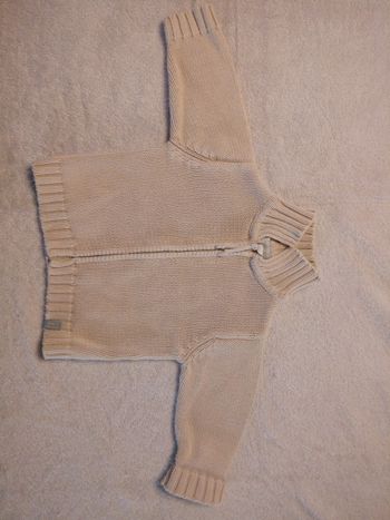 Gilet beige 3 mois (réf perso C21)(familleac72)