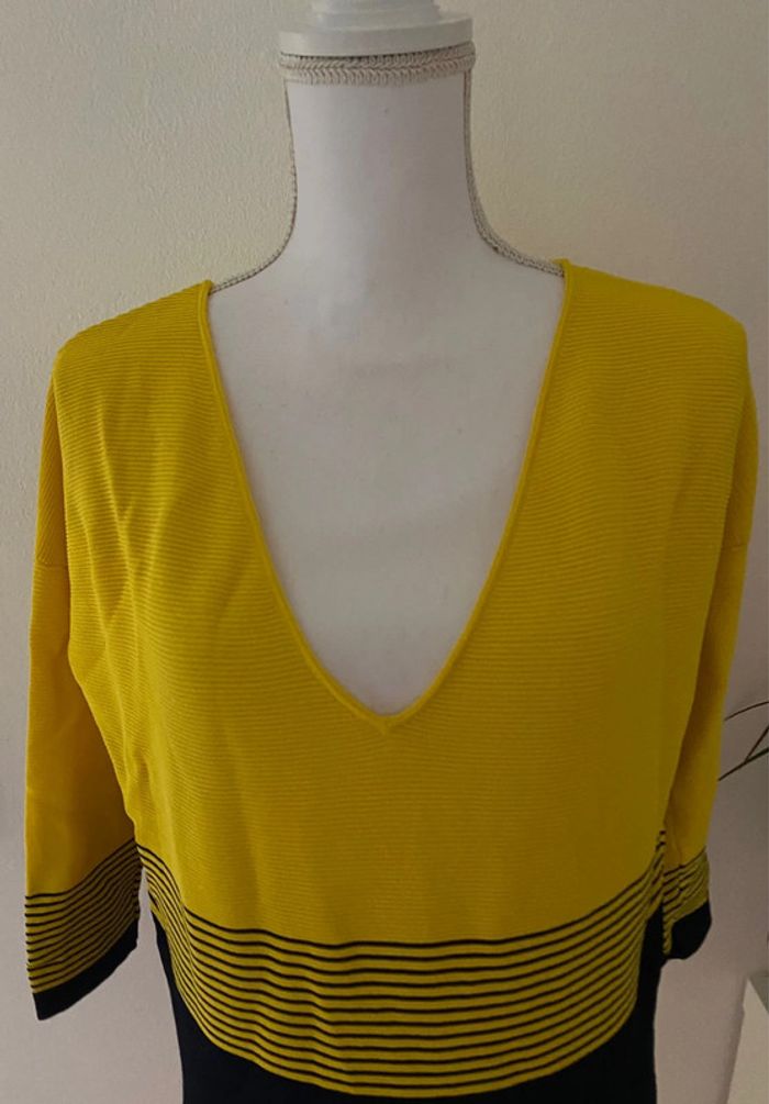 Morgan Pull Maille Jaune & Noir Taille 36/S - photo numéro 2