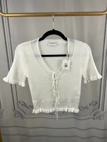 Top court maille crème Claudie Pierlot T. XS neuf