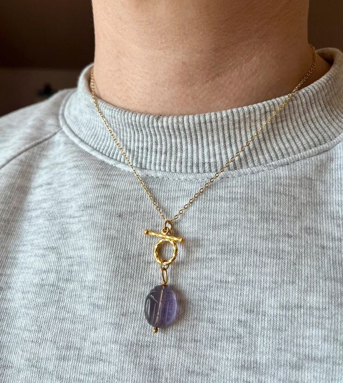 Collier talisman scarabée Améthyste - photo numéro 7