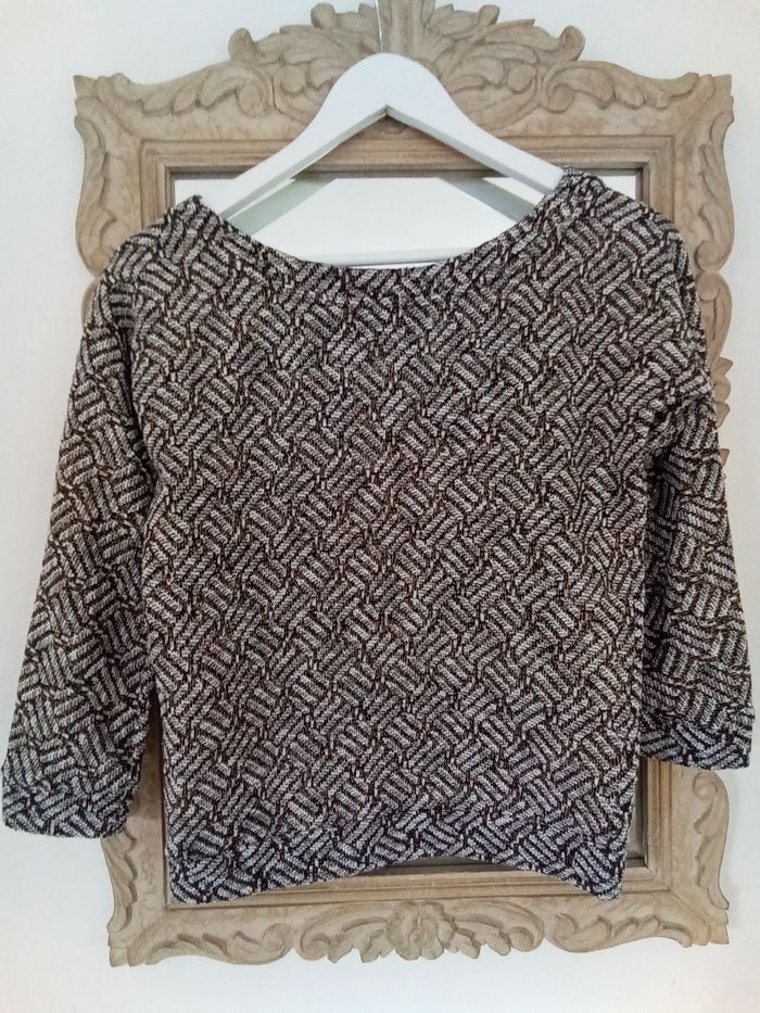 Pull noir et blanc fils brillants Naf Naf taille 36 - photo numéro 4