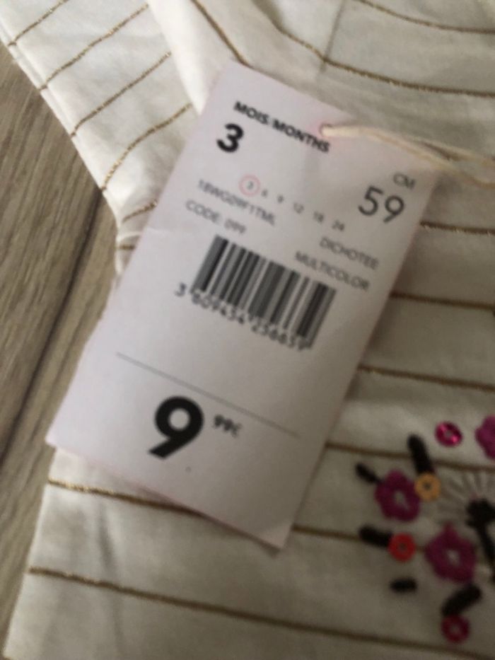 Tee manches longues 3 mois  Du Pareil au Même Neuf - photo numéro 5