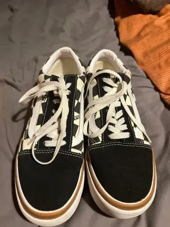 Baskets vans officiel édition limitée vintage damiers montantes