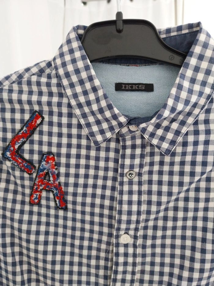 Chemise à carreaux bleu/ blanc T10A - photo numéro 2