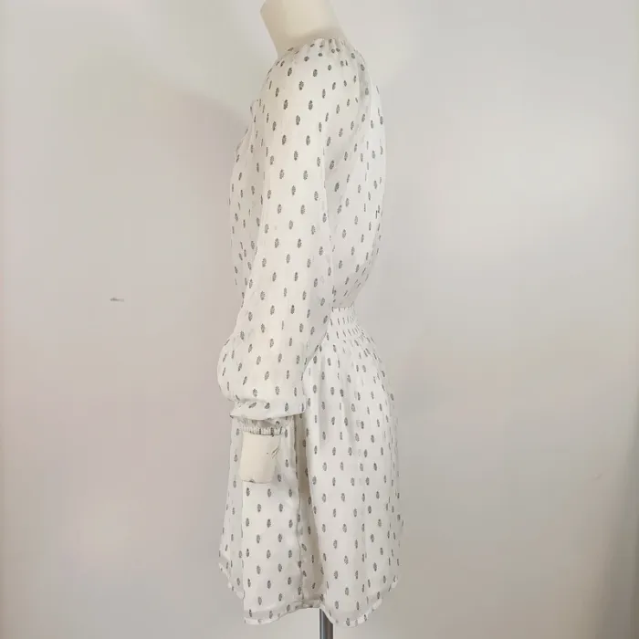 Robe Abercrombie & Fitch blanche à motifs - Taille XS - Style bohème chic A662 - photo numéro 4
