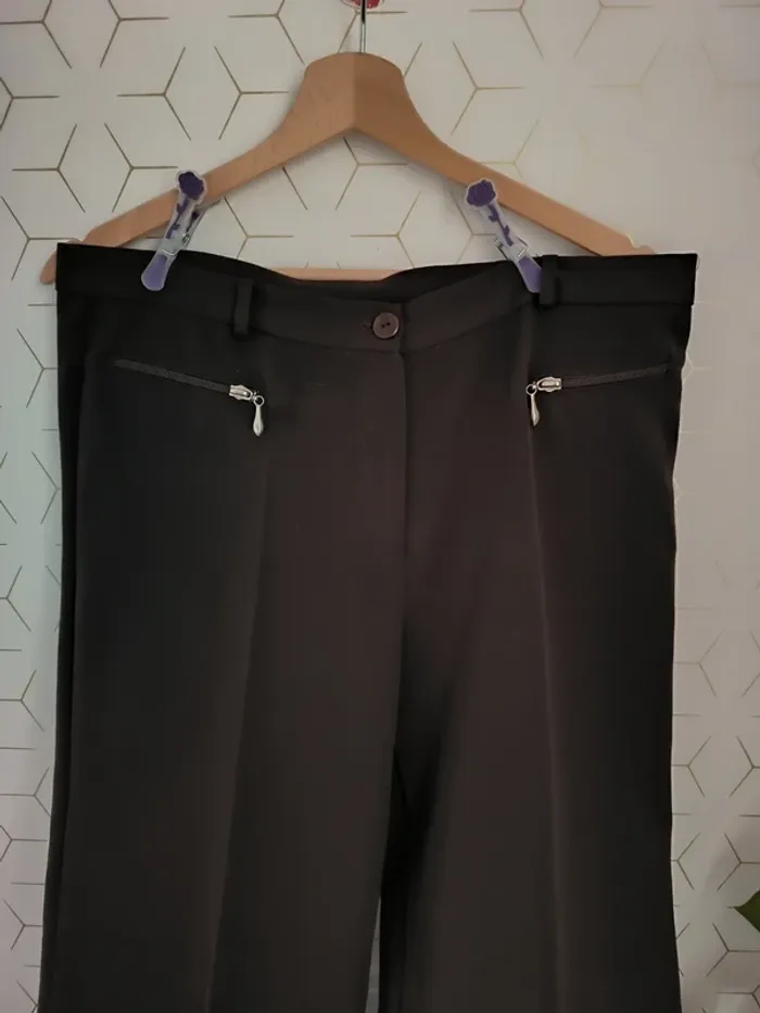 Pantalon de tailleur marron foncé vintage Sunders taille 42 - photo numéro 2