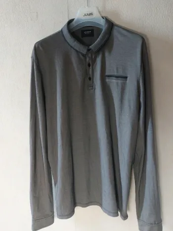 Polo manche longue gris "Devred"