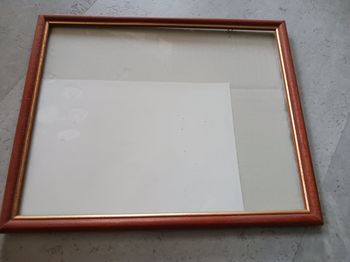 cadre bois clair et doré 21,5 x 26,5 cm