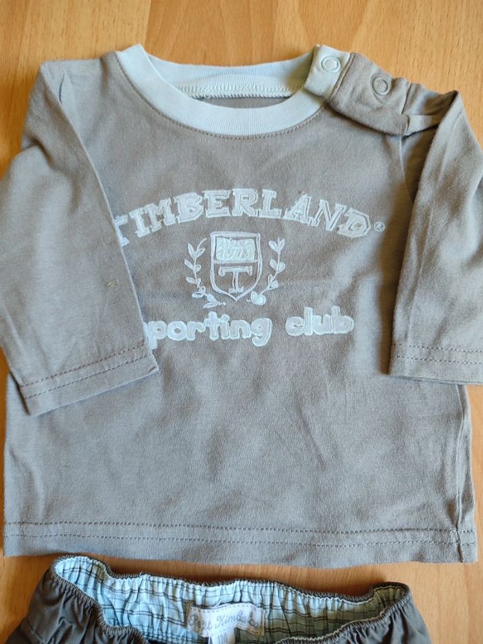 Lot salopette + polo + pantalon assortis Petit Kimbaloo+ t-shirt manches longues en 1M - photo numéro 12