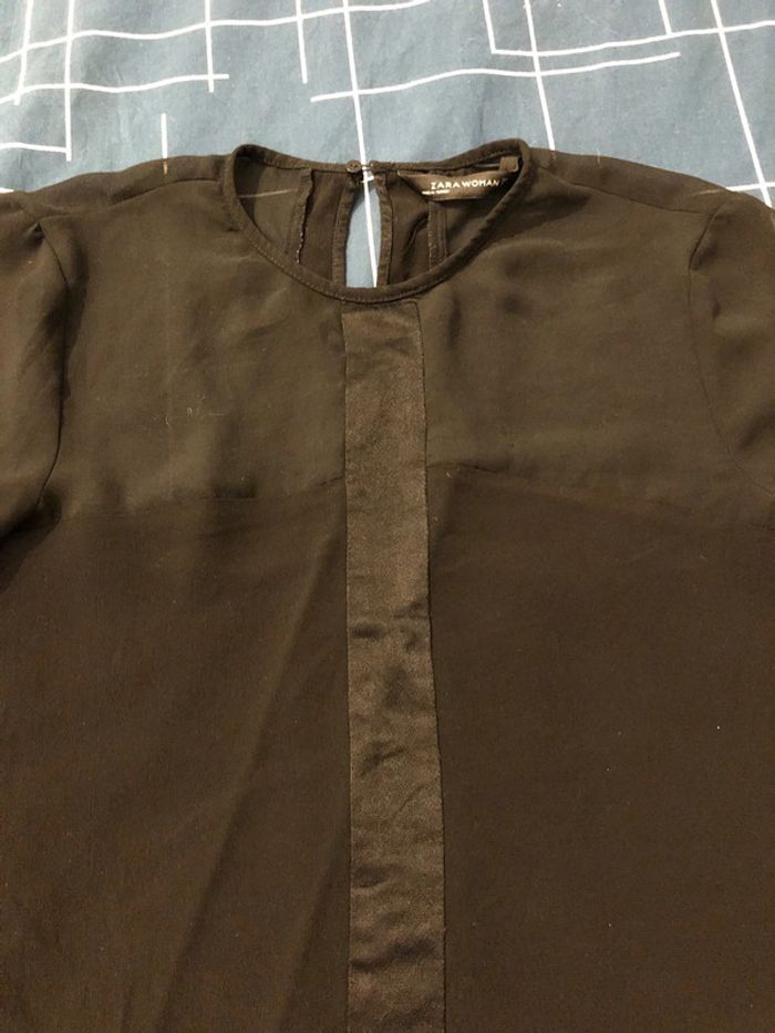 Haut blouse fluide semi transparent Zara - photo numéro 2