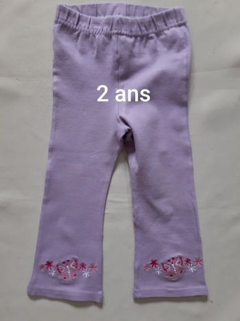 legging mauve fille - papillons - 2 ans