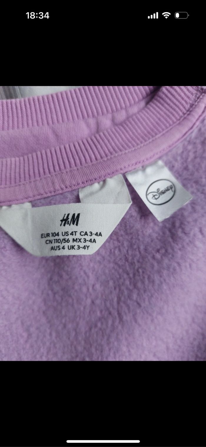 Sweat H&M Disney taille 4 ans - photo numéro 4