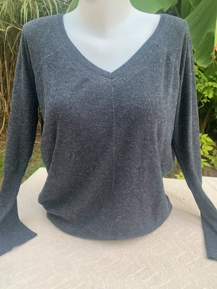Pull Promod fin bleu marine brillant taille 40-42 - photo numéro 2