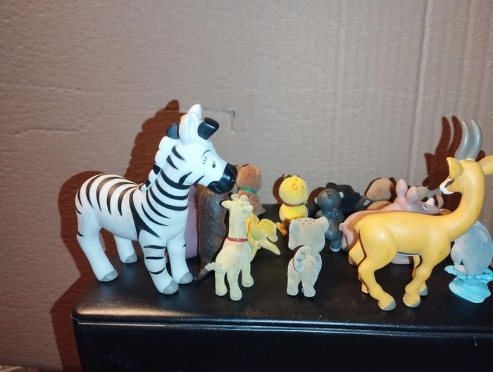Lot de figurines d'animaux en feutrine douce et plastique - photo numéro 5