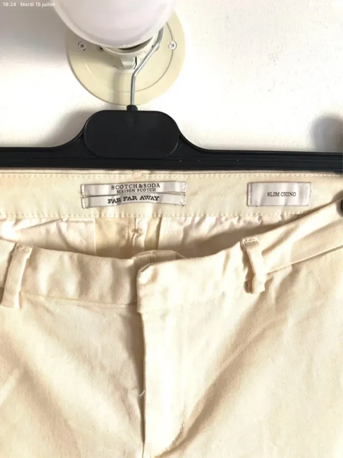 Pantalon ajusté crème Scotch and Soda taille 40 - photo numéro 3