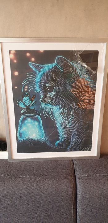 Cadre motif chat painting