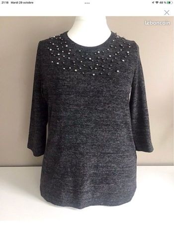 Tunique gris chiné foncé T38/40