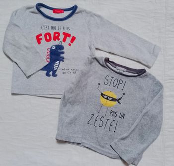 Tissaia Eldys lot 2 hauts pyjama velours 3 ans