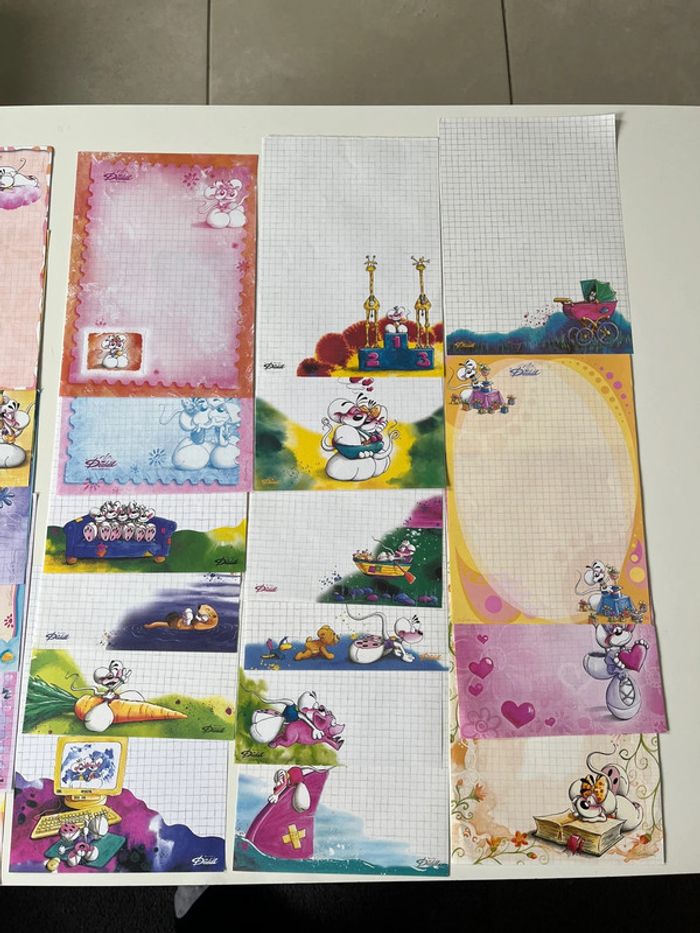 Lot de 28 feuilles diddl  A5 - blanches et couleurs - photo numéro 3